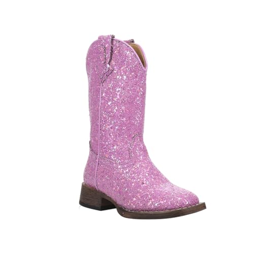 ROPER Kids Girls Glitter Galore Square Toe Casual Boots - Purple2