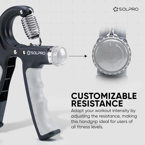 Image of Solpro Velgrip Adjustable Hand Grip Strengthener with Mechanical Counter for Men & Women | Adjustable 5 to 60 kg Resistance | Forearm, Wrist & Finger Strengthener | Home, Gym Workouts