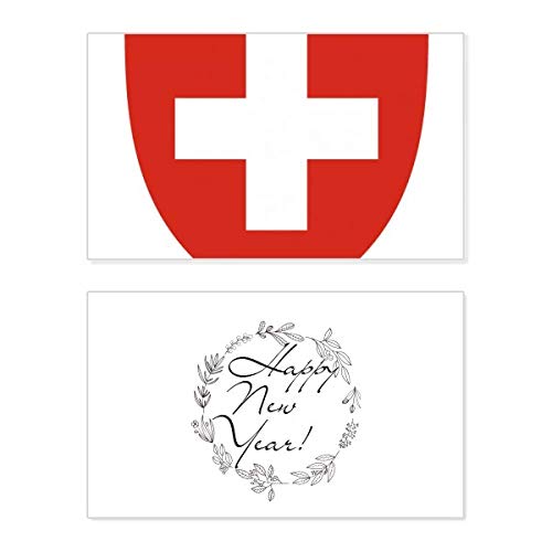 Tarjeta conmemorativa de Año Nuevo con el emblema nacional de Suiza