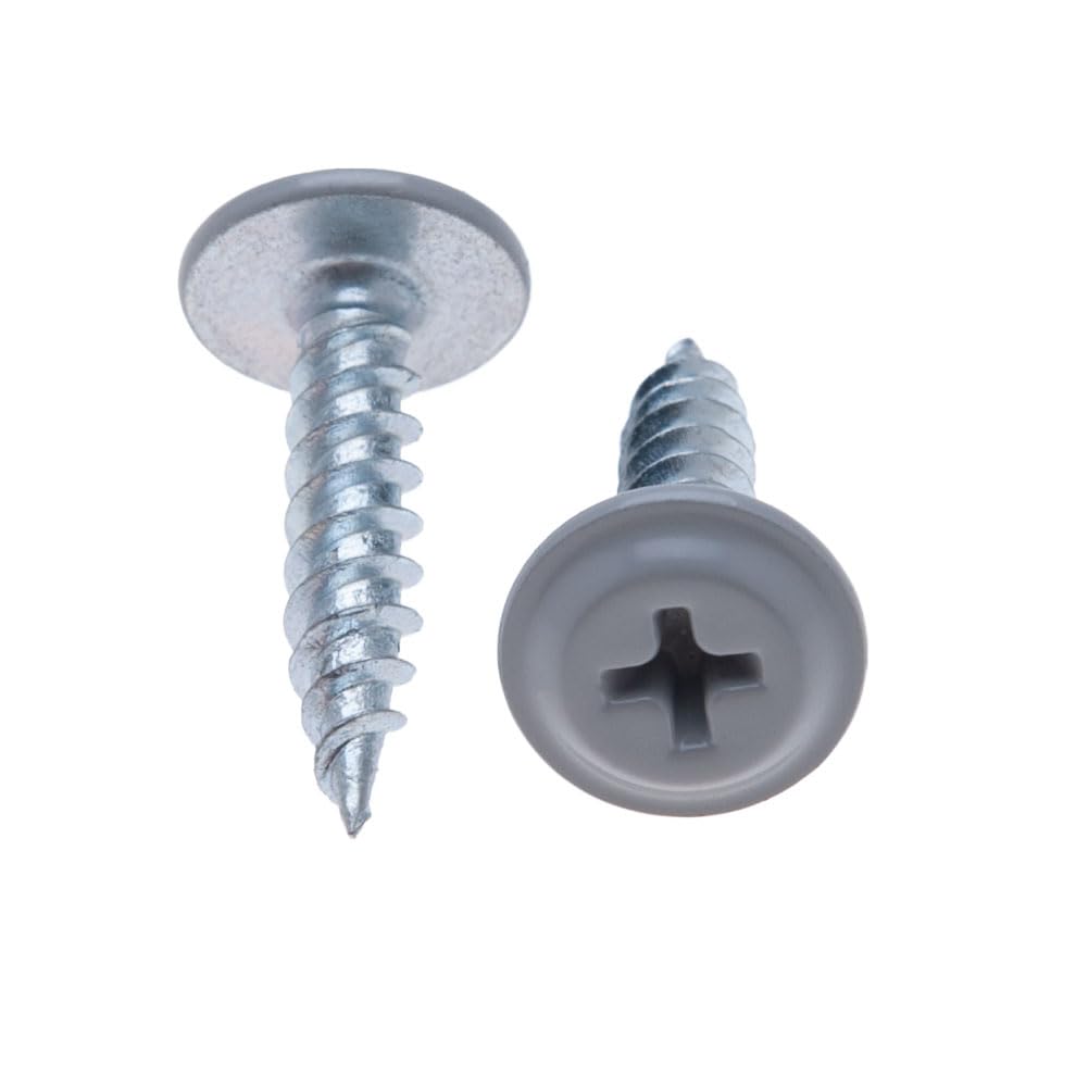 4.2mm x 19mm Self Tapping Phillips Screws for Sheet metal to Wood, Powder-Coated Window Grey (RAL 7040), Fine Thread, Sharp Tip, Wafer Head Screw, Galvanized, Indoor & Outdoor Use, 250 pcs - Image 4
