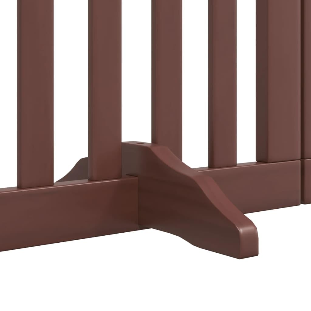 Puerta plegable para perros de madera de álamo con puerta y patas de apoyo de 300 cm, plegable, para casa, apartamento, jardín, protección segura y barrera para perros cachorros