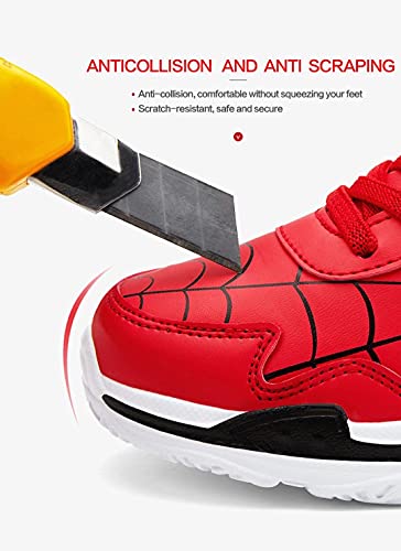 Boys Girls Sneakers Kids Lightweight Strap Slip On Walking Running Basketball Character Shoes For Little_Kids Red Size 2.5 Us #TOP2