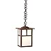 Arroyo Craftsman MH-6TM-RC Mission Pendant with T-Bar Overlay, 6", Raw Copper Metal Finish, Amber Mica Glass