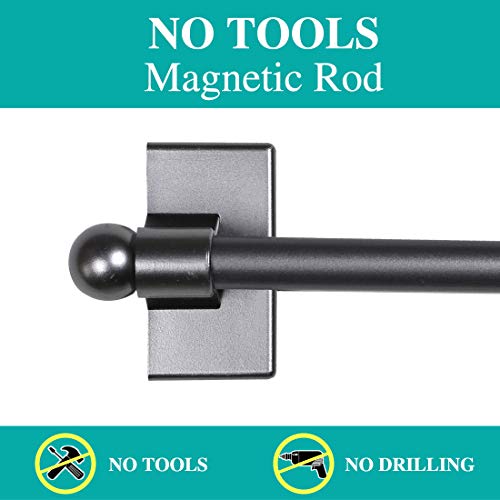 2 Pack Magnetic Curtain Rod Magnetic Curtain Rods For Metal Doors Multi-Use Adjustable Cafe Sidelight Magnetic Rods Extends From 09 Inch To 16 Inch Magnetic Cafe Curtain Rod, Pewter, 2-Pack #TOP2