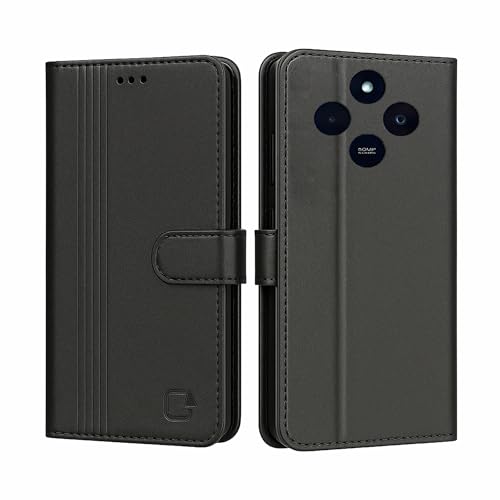 Image of AIBEX Shock Proof Flip Compatible for Redmi 14C 5G /Poco M7 5G /Redmi A4 5G /Poco C75 5G Flip Cover Leather Finish|Inside TPU with Card Pockets|Wallet Stand|Complete Protection Flip Case - Black