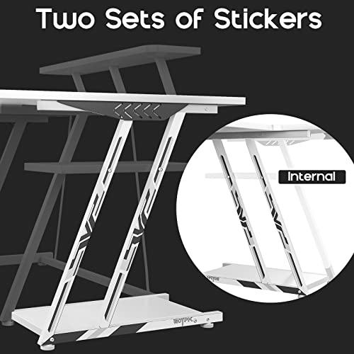 Motpk Gaming Desk With Power Outlet, L Shaped With Pc Shelf, Gaming Table Desk With Monitor Shelf, Gamer Desk With Carbon Fiber Texture, Desk Gaming Computer Desk, Snow White, 39 Inch #TOP4