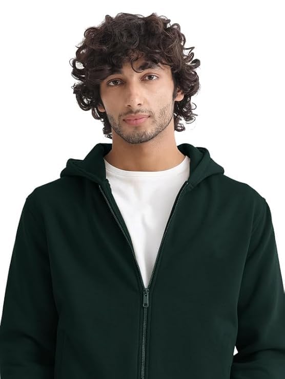 Image of DROBE Plain Chain Hooded Zipper Hoodie for Unisex