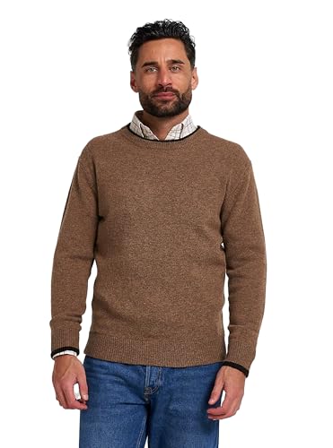 JACK PYKE Ashcombe 100% Lambswool Long Sleeve Crew Neck Knitted Jumper Pullover Barley Medium