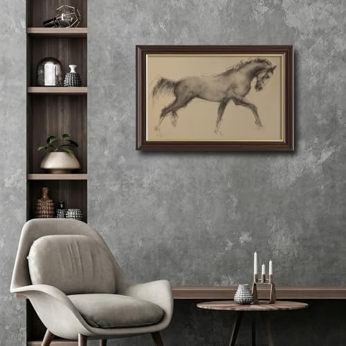 Image of Framed Vintage Highland Cow Canvas Wall Art, Black and Brown Cattle Portrait Canvas Prints Pictures, Rustic Farmhouse Wall Decor for Living Room Bedroom Farmhouse Kitchen