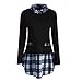 Produktbild TWFIER Langarm Shirts Plaid Patchwork Plus Size Herbst Winter Damen Pullover Bluse (S-5XL)