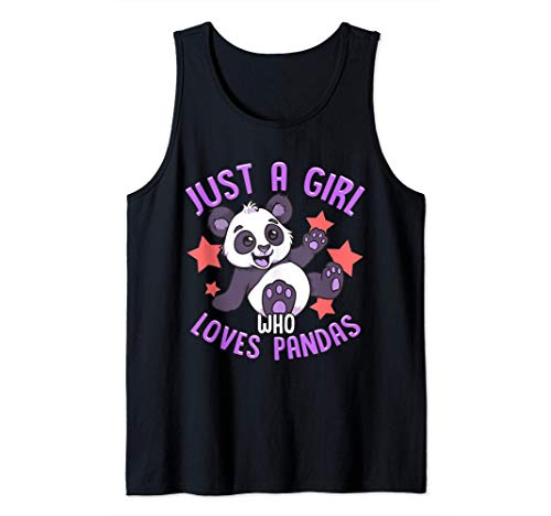 Cute Just A Girl Who Loves Pandas Funny Panda Bear Camiseta sin Mangas