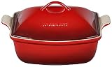 Le Creuset Heritage Stoneware Deep Baker with Lid, 4.5 qt., Cerise