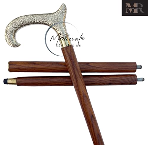 Derby Canes And Walking Sticks With Brass Handle Affordable Gift Wooden Decorative Walking Cane Fashion Statement For Men/Women/Seniors/Grandparents Ectoria #TOP4