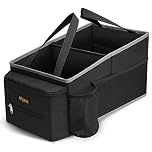 Alijees Car Seat Organiser - Car Caddy Accessories With Backseat Organiser, Cup Holders, Tissue Box, Multiple Mesh Pockets