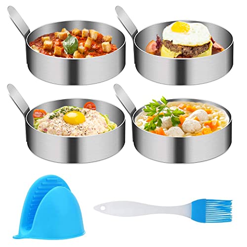 Aebitsry 4 Stück Spiegeleiformen, Edelstahl Ei Ringe Omelettform, Pancake Form für Spiegelei,...