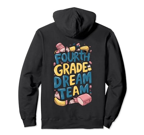 Retro Fourth Grade Dream Team Back to School Teacher Student Pullover Hoodie