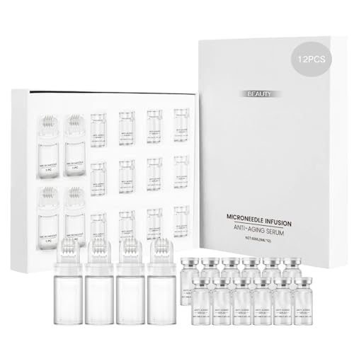 Micro Infusion Kit with Microneedling Serum, Hyaluronic Acid Face Serum for Micro Needling Roller, Micro Infusions System for Face, Anti-Aging, Deep Hydration for All Skin Types - 16PCS(4+12)