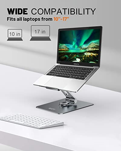 Swivel-Adjustable-Laptop-Stand-for-Desk-Height-Adjustable-Aluminum-Computer-Stand-for-Laptop-Portable-Ergonomic-Laptop-Stands-for-MacBook-Air-Pro-All-Laptops-10-17-Gray