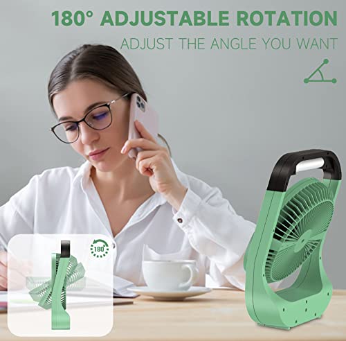 Dorobeen Rechargeable Fan, Battery Operated Fan, Portable Personal Fan, Battery Powered Desk Fan, With Led Light Fan, 8-Inch Usb Fan With Timer, Quiet Fan For Bedroom, Home, Camping, Outdoor #TOP4