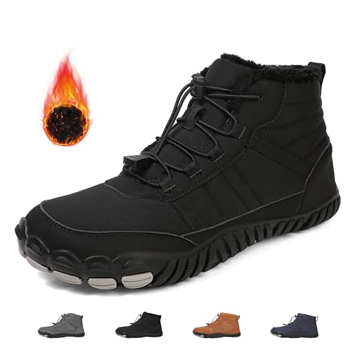 Hike Winter Barefoot Shoes Women Men, Winter Waterproof Minimalist Snow Boots with Wide Toe Box, Non-Slip Running and Walking Sneakers