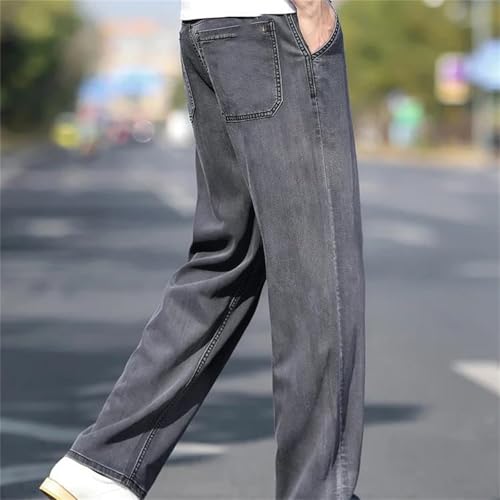 Men's Loose Wide-Leg Jeans – Thin Soft Drape Denim Pants, Comfortable Fashion Spring Fall Trousers2