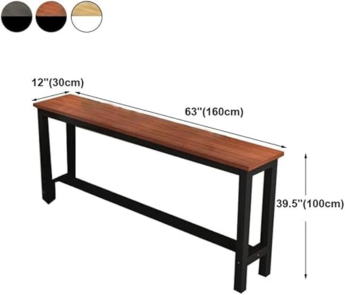 Miniatura 9 de LAKIQ Mesa de bar de madera moderna rectangular para sofá, mesa de consola de altura de encimera, mesa de comedor, mesa de bar de cocina, mesa de