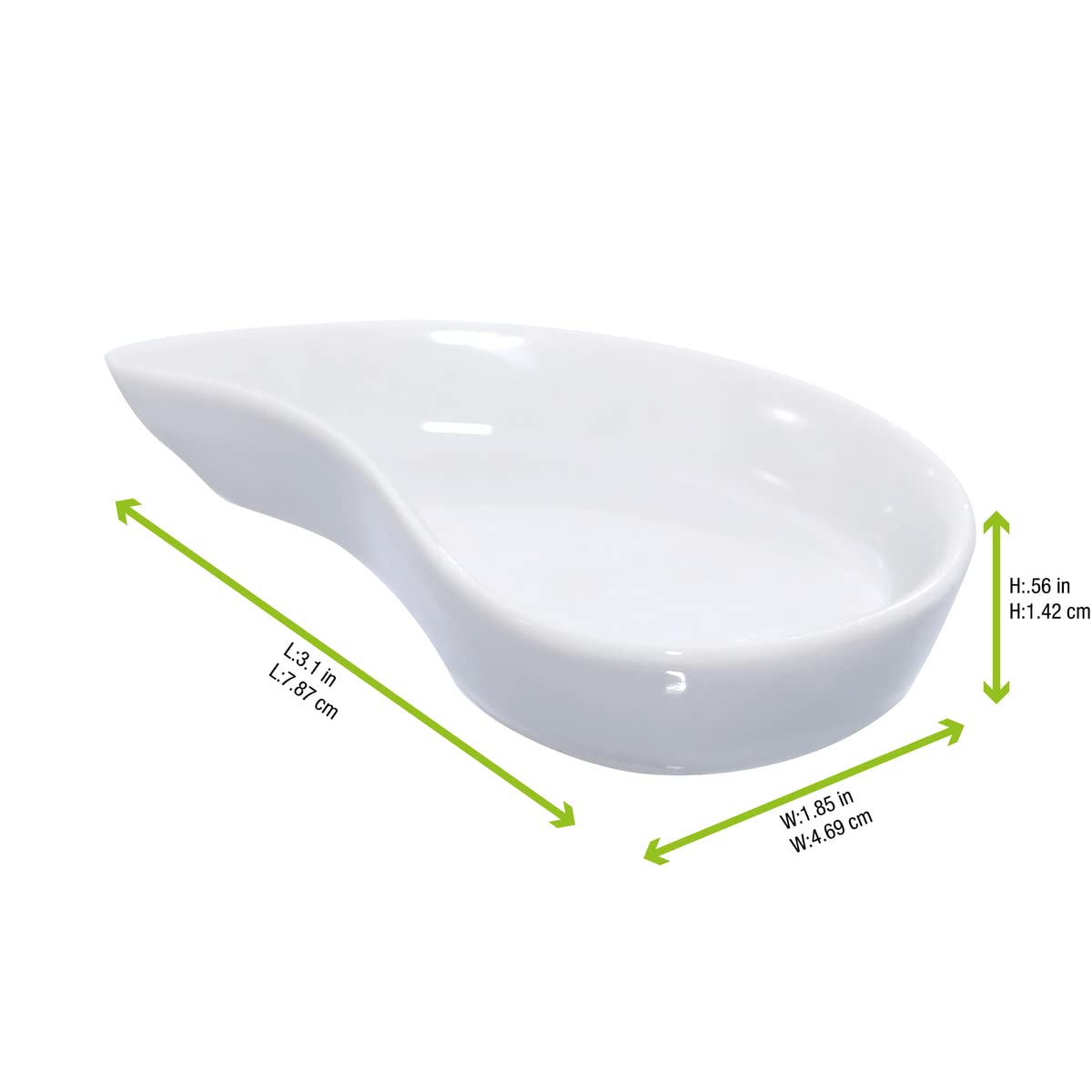 PACKNWOOD 210MBPYIN - Mini Porcelain Serving Dish Yin - White Ceramic Reusable Dish - Porcelain Soup Cups - 100% Reusable, Microwaveable - (0.5 oz Capacity) (L:3" x H: 0.5") (Case of 24)