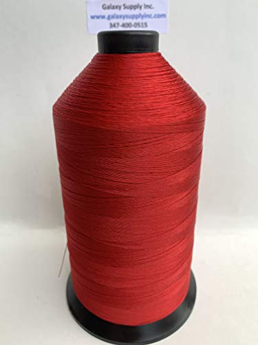 Hilo de nylon para tapicería 69. Rojo escarlata 16 oz, hecho en EE. UU., vendido por 3 bobinas, incluye corta costuras de 5" Galaxy Supply miniatura 1
