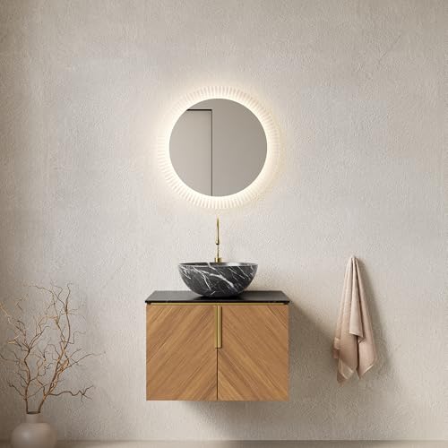 Lavabo de cerámica sinterizada en mueble de baño de 61 cm premium 2