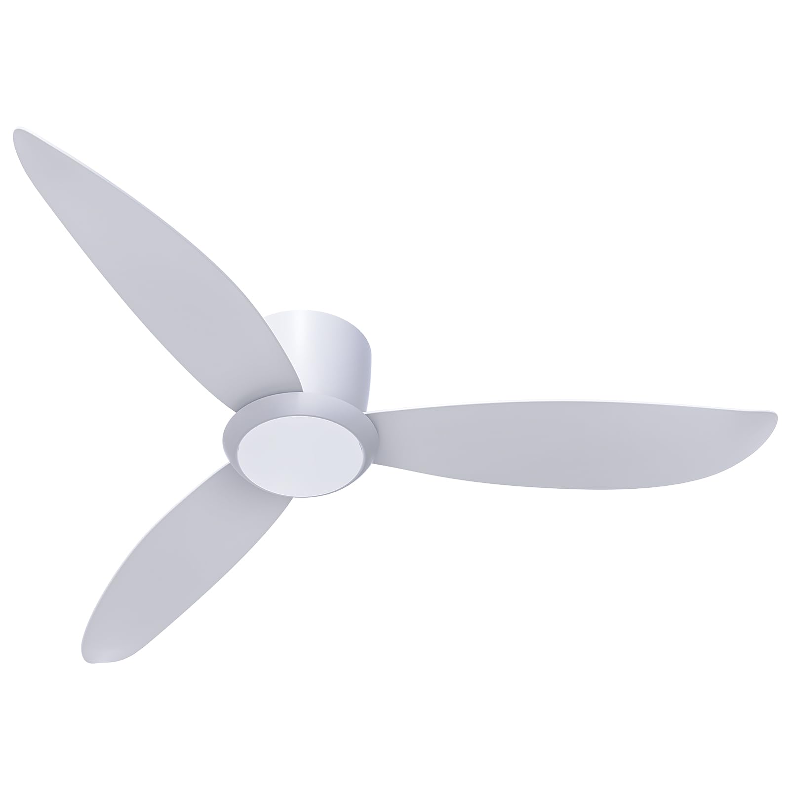 Low Profile Ceiling Fans,52”Flush Mount Ceiling Fans with Lights Remote Control with 3 Reversible Blades,22W 3CCT LED Lights 6 Speed DC Motor Ceiling Fan For Bedroom/Farmhouse/Patios/Living Room White