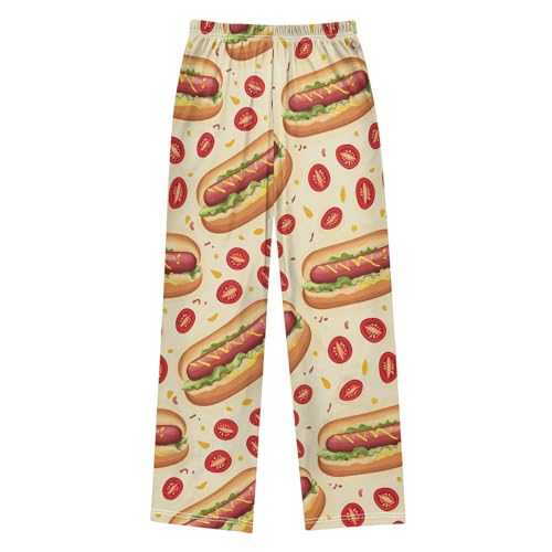Big Hot Dog Boys Pants Boys Athletic Pants Long Pant for Boywith Pockets Wide-Leg Size 6-14Y2