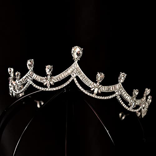 sdfae Rose Gold Hochzeit Tiara Brautkrone Kopfbedeckung Strass Intarsien Retro Kopfschmuck Luxus Krone Hochzeit Geburtstag Haar Cover