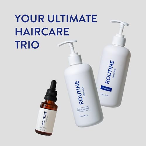 Routine Wellness Hair Treatment Serum for Thinning Hair - Plant-Based Rosemary, Tea Tree & Argan Oils Blend for Strength, Shine & Softer Hair - Clean Ingredients, All Hair Types - 30ml