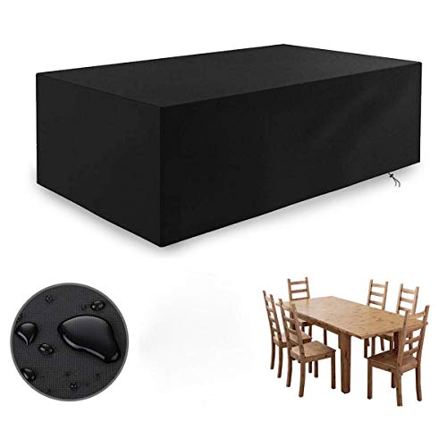 ADEPTNA - Funda resistente e impermeable para muebles de jardín y patio con funda de almacenamiento, protege tu mesa y silla todo el año de la suciedad y la mugre