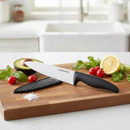 Farberware - Ceramic Chef Knife, Razor Sharp Kitchen Knife with Blade Cover for Chopping, Slicing and Dicing by Farberware - Image 5