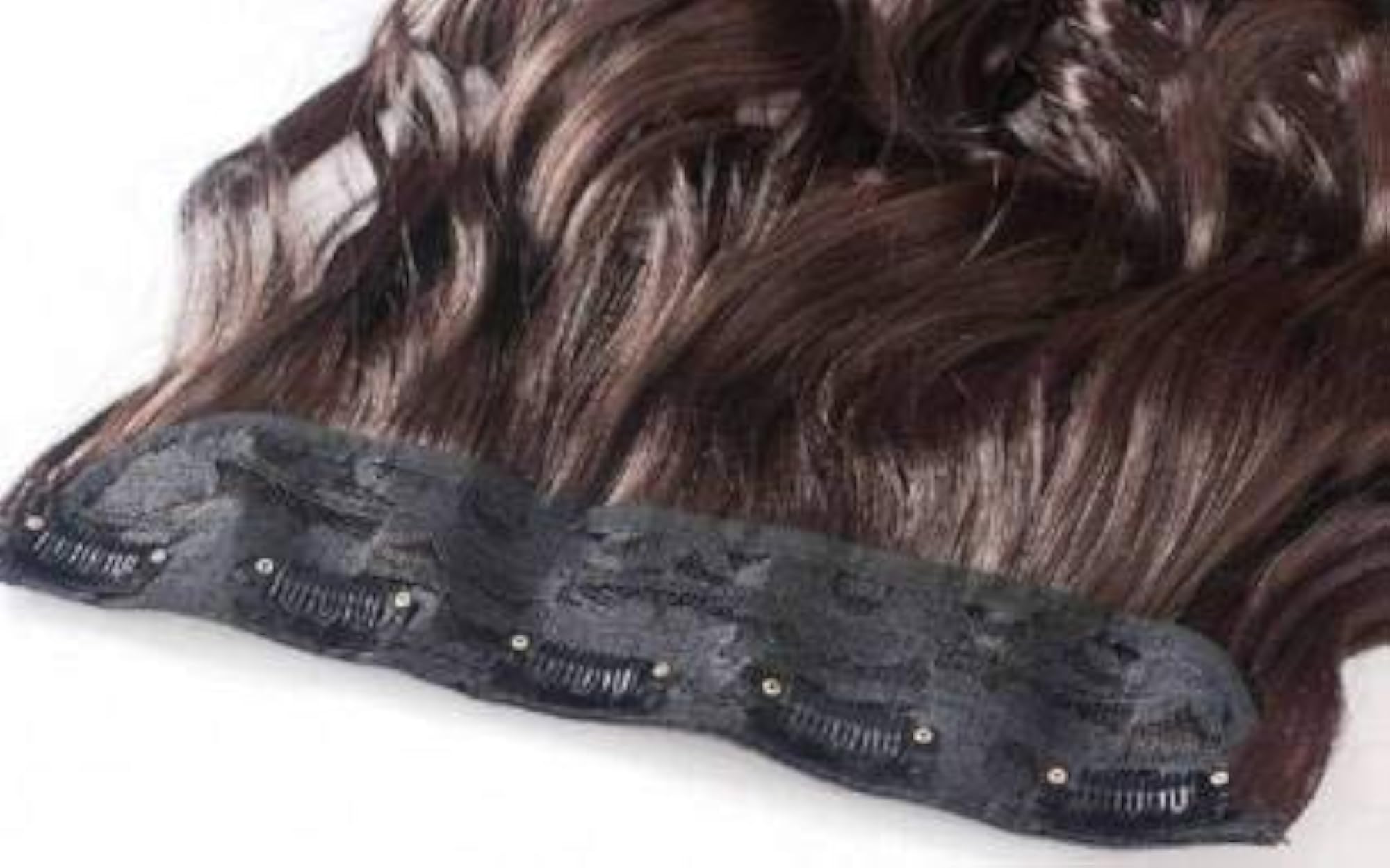 Wavy Natural Brown Hair Extensions, 5 Clip Set