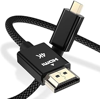 RUXELY Micro HDMI to HDMI Cable 4.5M,4K 60Hz 3D Nylon Braided Micro HDMI Lead Type D Cord for Raspberry Pi 4 4b,GoPro Black Hero 7 6 5 4,Sony Camera A6000 A6300 A6400,Nikon B500,Lenovo Yoga 3 Pro 710