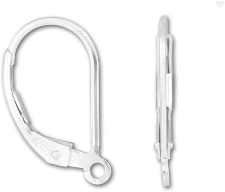 10pcs Adabele Authentic 925 Sterling Silver Hypoallergenic Leverback Earring Hooks Open loop Earwire Connector for Earrings Making SS8-1
