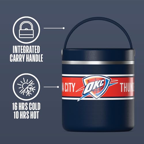 Image of Hydrapeak x NBA Officially Licensed OKC Thunder 25oz Stainless Steel Vacuum Insulated Food Jar with Handle, Wide Mouth Leak-Proof Soup Jar for Adults, 10 Hours Hot & 16 Hrs Cold