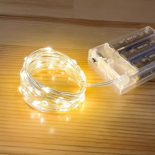 LEECOCO LED Lichterkette mit Batterie, 5m 50 Warmweiße Micro LEDs,...