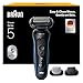 Braun Series 5 Elektrorasierer Herren, Rasierapparat mit 50 Min. Akkulaufzeit, +2 Aufsätze, Kabelloser Nass- und Trockenrasierer für Männer, Made in Germany, Wasserdicht, 52-B1650s, Blau