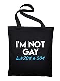 Dimensions : 38 x 42 cm Styletex23 I\'m Not Gay But Sac en toile de jute amusant 20 euros, Noir , One size