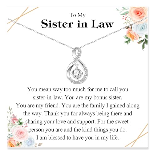 Infinity Necklace Gifts for Women, Birthday Christmas Valentines Mothers Day Gifts for Mom Wife Grandma New/Bonus/Dog Mom Sister Aunt Stepmom Mother/Sister/Daughter-in-Law