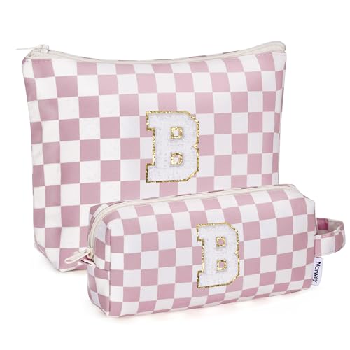 Narwey Initial Makeup Bag, Birthday Gifts for Teen Girls kids Tween Women