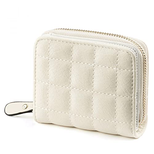 Uxcell Small Short Paragraph Zipper Coin Wallets With Card Holder For Lady Small White #TOP27