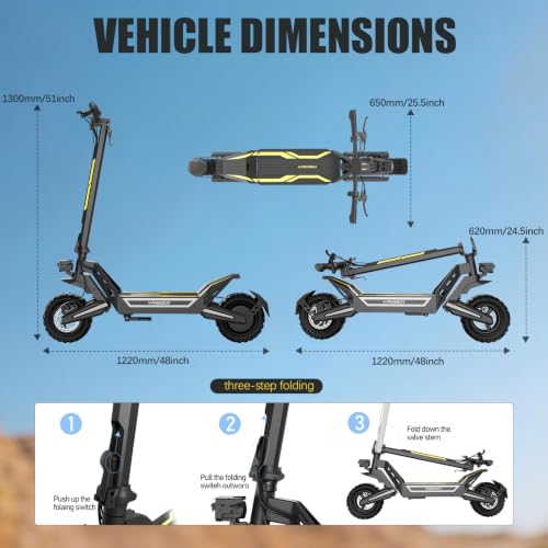 Image of Electric Scooter for Adults, 1200W Motor, 48V 18.2Ah Long Range, J2 MAX