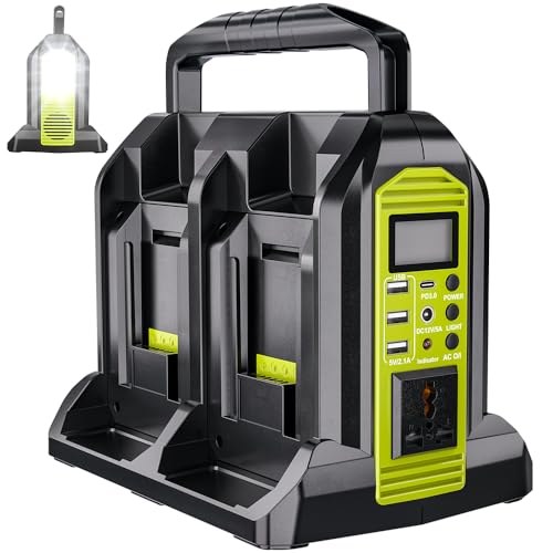 Image of 350W Power Inverter Compatible with Ryobi 40V Battery 4-Ports DC 40V to AC 110~120V Pure Sine Wave Battery Inverter with LED Light, USB-A Port,Type-C Port,DC Port for Camping Emergency Travel