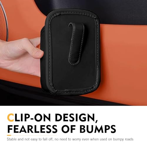 Portavasos para asiento trasero de cuero negro miniatura 4