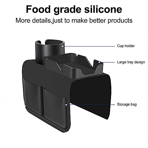 Hosoncovy Silicone Couch Drinking Cup Holder Tray with Side Pockets for Sofa Arm ,Couch Caddy Anti-Spill for Couch Arm Chair Recliner,Armrest Remote Control and Cellphone Organizer Holder - Image 4