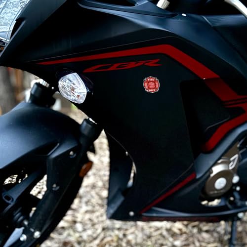 Image of Elektroplate Mini Fire Department Firefighter Cross OEM Chrome Emblems for Motorcycles, Watercrafts, and Decorations | Universal Fit at 1.6 inch x 1.6 inch | Weatherproof | 2-Pack